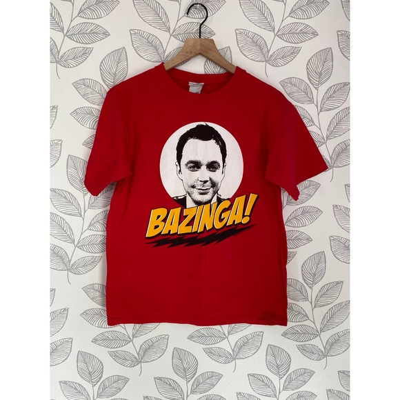 Big Bang Theory Sheldon Bazinga Red T-shirt, Size M - Picture 1 of 2